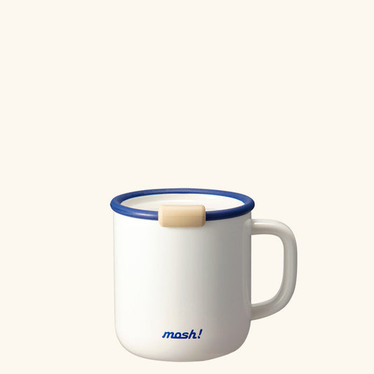 430ml MOSH Latte Vacuum Mug (White/Red)