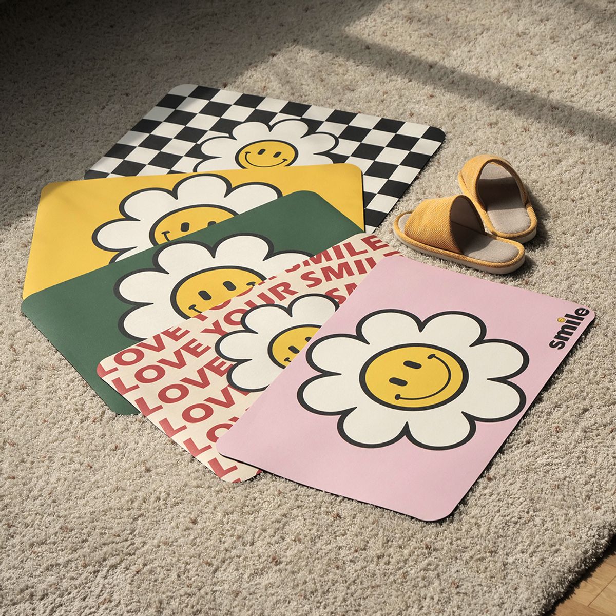 Washable Diatomaceous Earth Bath Mat - Smile (3 colors)
